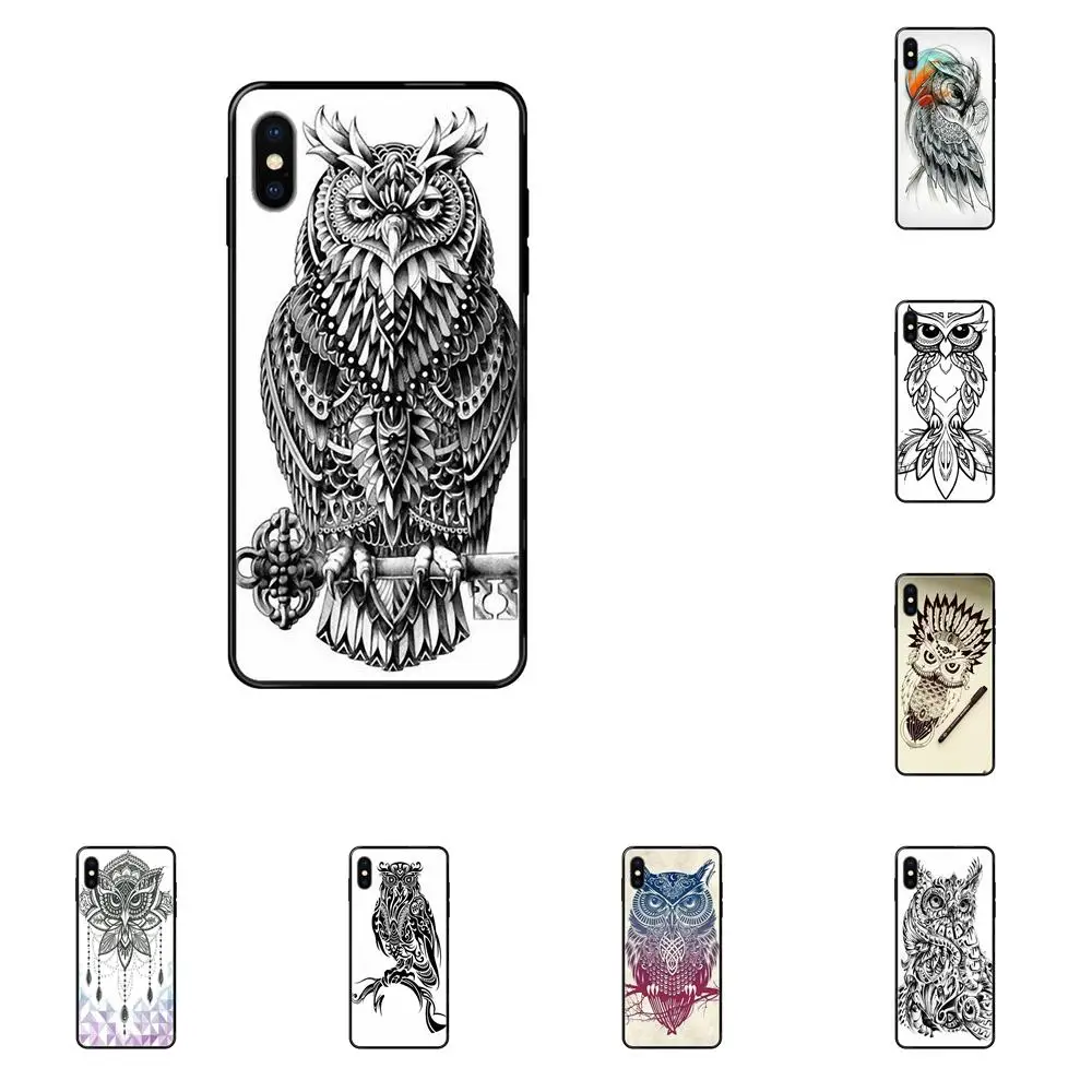 Soft TPU Art Print Cover Case Tribal Owl For Samsung Galaxy S20 S10e S10 S9 S8 S7 S6 S5 edge Lite Plus Ultra | Мобильные телефоны и
