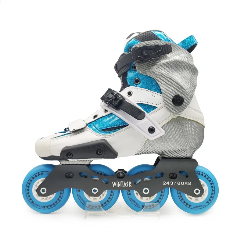 Original WINTASK Glass Fiber Professional Slalom Inline Skates Shoes with Thicker Boots FSK Roller Skating Shoes 76 80mm ABEC-9