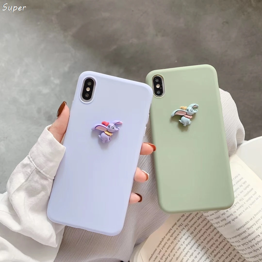 Милый мультфильм Dumbo Игрушка Силиконовый чехол для телефона Apple iPhone 5 5S SE 7 8 6 Plus X XS