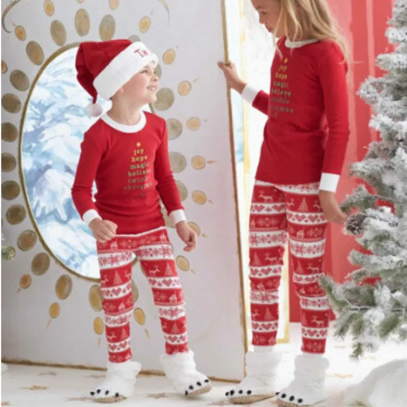Рождественские Семейные пижамы Одинаковая одежда для папы, мамы, дочки, сына, мамы и меня семейная одежда для пары 14