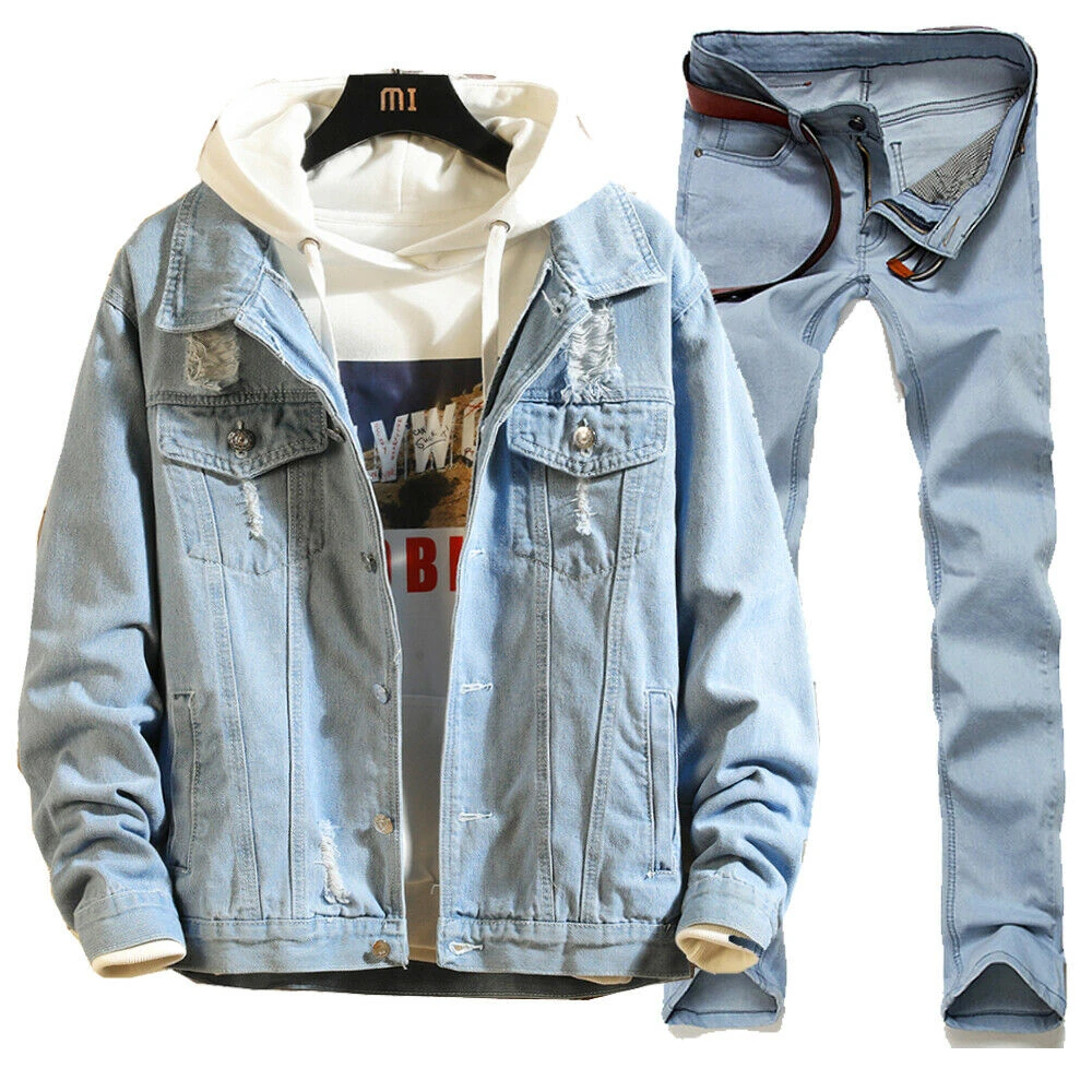 black jean jacket set