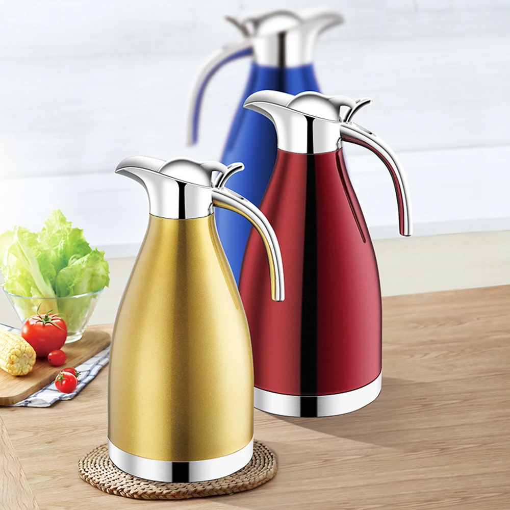 2300ML Stainless Steel Thermal Coffee Carafe Double Wall Insulated Vacuum  Flasks Kitchen Tea Pot Thermos Home Kettle - AliExpress