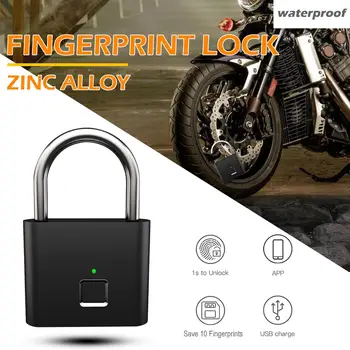 

Hot Sale Door Locks Wear-resistant Smart Keyless Fingerprint Lock USB Rechargeable Security Anti Theft Door Padlock
