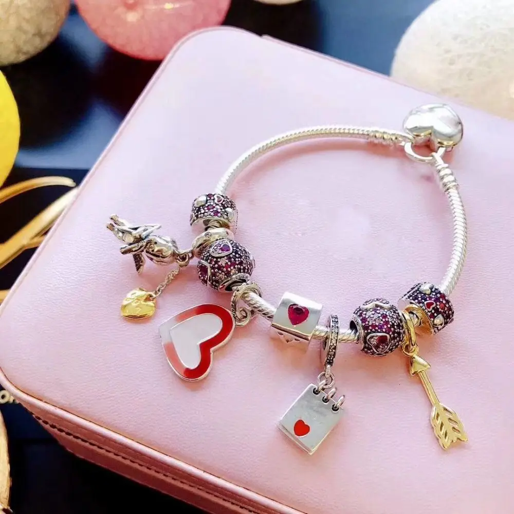 

high quality 1:1 100% 925 silver sterling angel arrow heart freight bracelet free