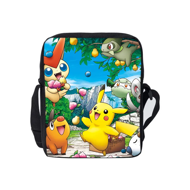 THIKIN Pokemon Detective Pikachu, детские сумки-мессенджеры для мальчиков и девочек, милая сумка через плечо с 3D принтом, школьная сумка для книг - Цвет: as picture
