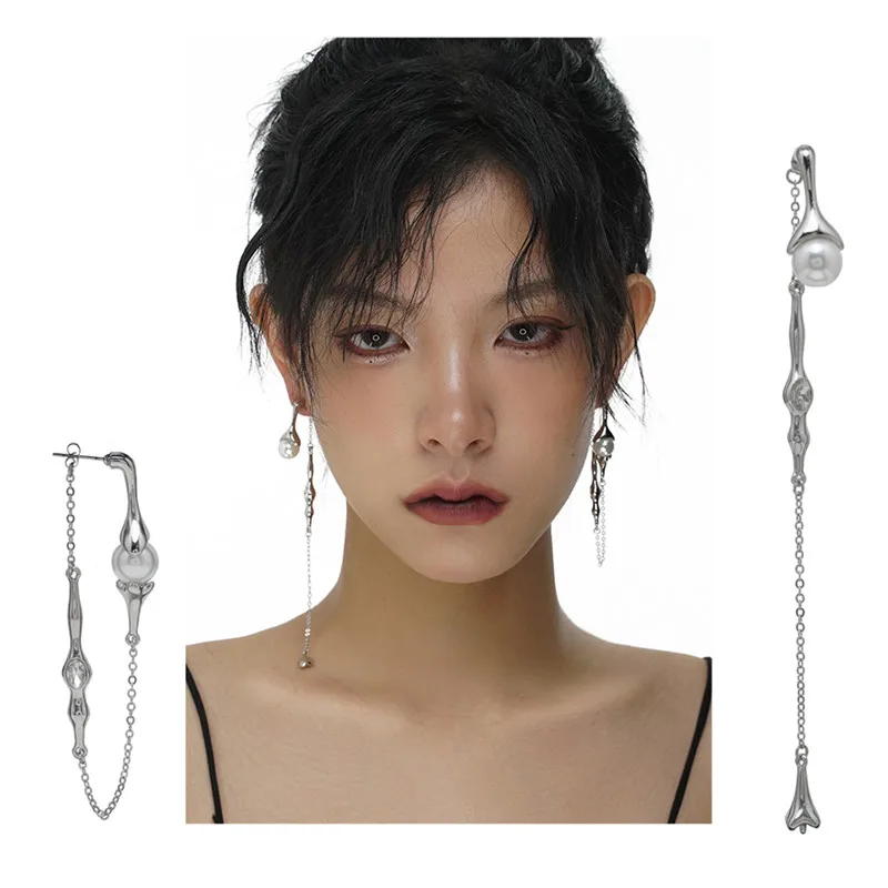 Dangle Earrings Pearl Earrings Drop Earrings Long Earrings Crystal Tassel Earrings Punk Long Tassels Pearl Drop For Women Personality Hyperbole Jewelry Gift