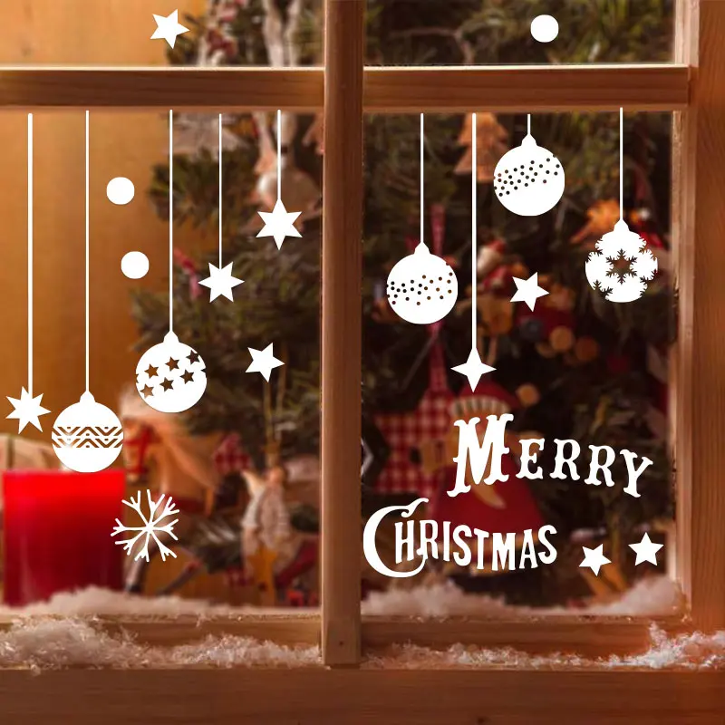 

Christmas Window Stickers Glass And Wall Decor PVC Snowflake and Star Window Decals Holiday Gift Home Decor Xmas Party