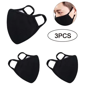 

3pc Reusable Cotton Mask Comfy Breathable Safety Air Fog Respirator Earloop Dustproof Masks for Women Face Mask masque New