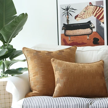 

DUNXDECO Cushion Cover Decorative Pillow Case Artistic Simple Geometric Pleat Luxury Coussin Bedding Chair Cushion Cover