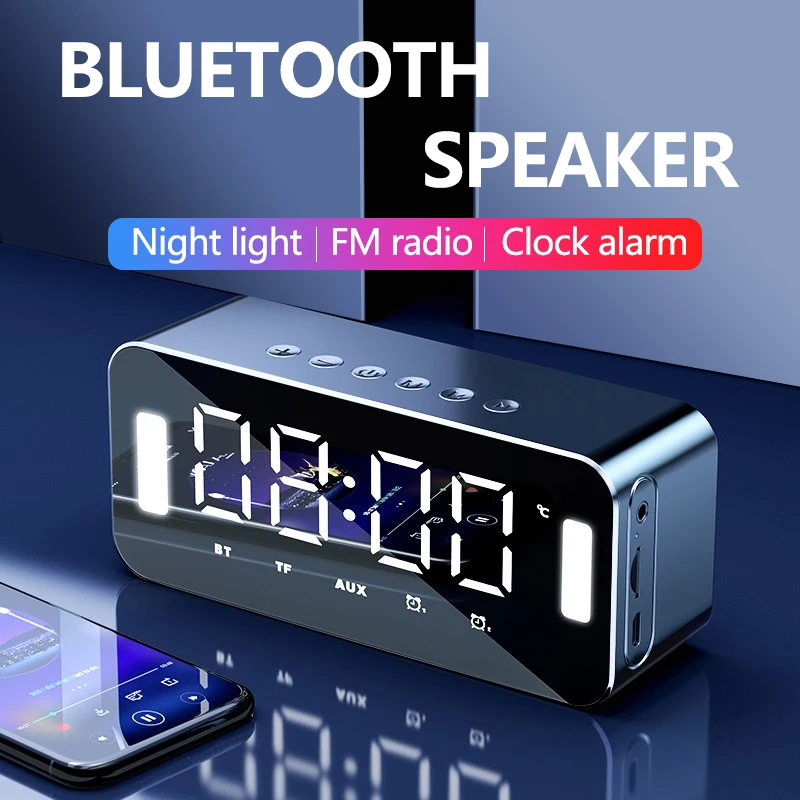 Беспроводная Bluetooth-колонка мини-будильник портативная пушка FM-радио звуковая