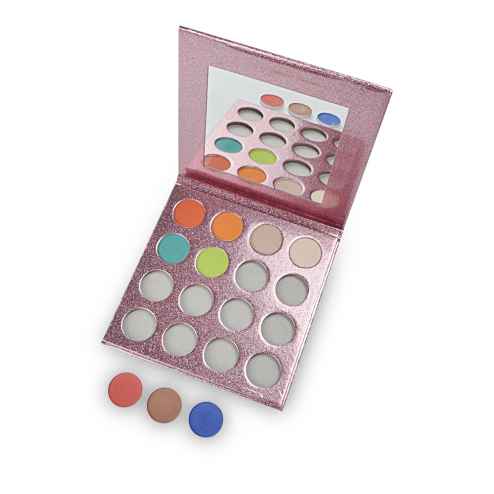 low moq custom eyeshadow palette empty 16 holes matte shimmer glitter eye makeup customized gifts private label