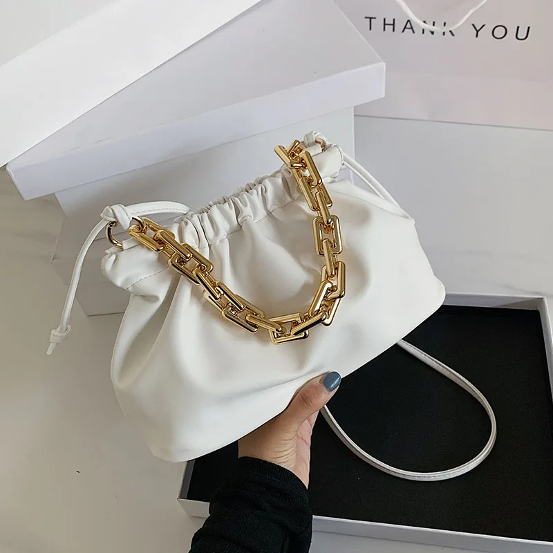 

Jin Mantang Gold Chain PU Leather Crossbody Bags For Women 2020 Summer Small Shoulder Handbags Female Solid Color Cross Body Bag