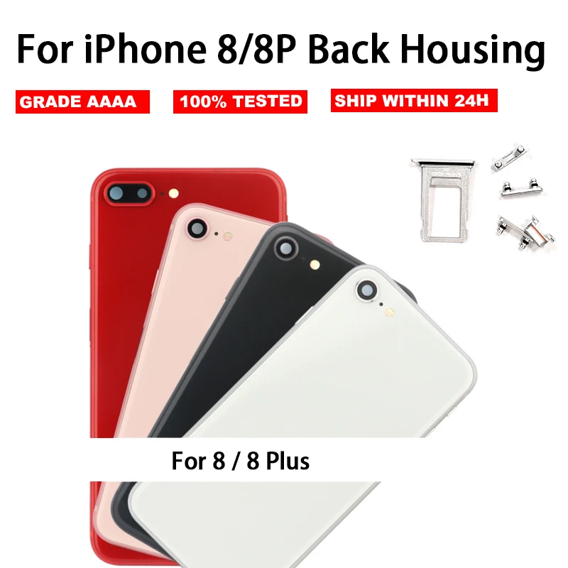 QTDITO For iPhone 8 8 Plus Back Housing Battery Door Middle Chassis Frame Rear Case Replacement Parts