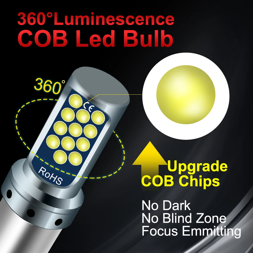 ڵ  1156 LED BA15S P21W LED BAU15S PY21W BAY15D 1157 P21/5W R5W 24SMD COB ڵ   õ , 2 