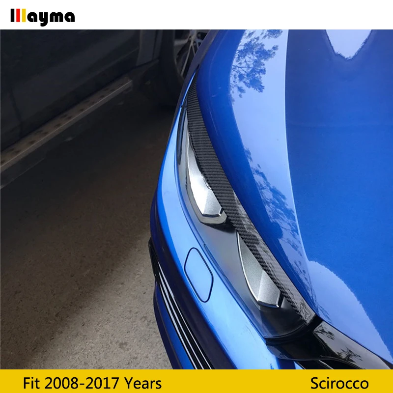 Карбоновые фары брови наклейки на веки Накладка для Volkswagen Scirocco R GTS 2008- аксессуары автостайлинг 2 шт
