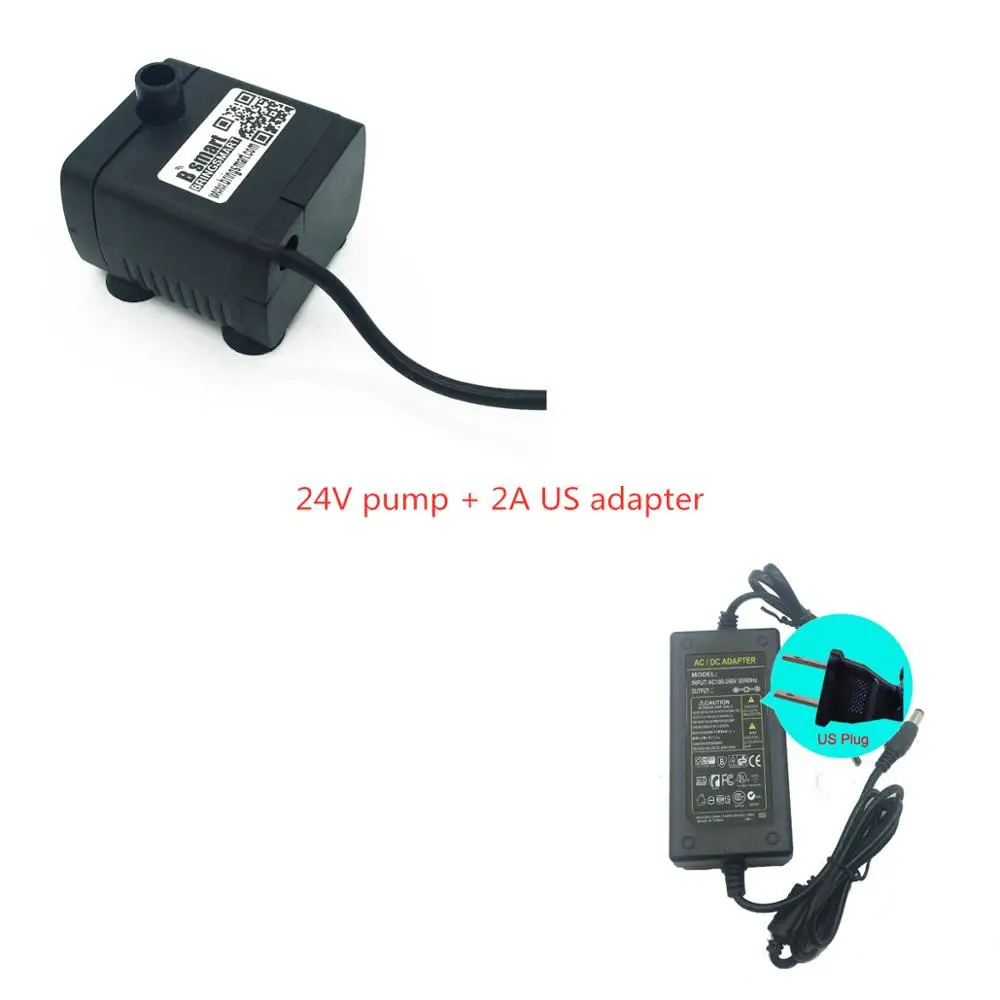 SR280 погружной насос 12V USB мини солнечной аквариум цикл фонтан 24V бесшумный низкая Давление 240-500L/ч большой объёмный расход водный насос - Напряжение: pump n 2A US adapter