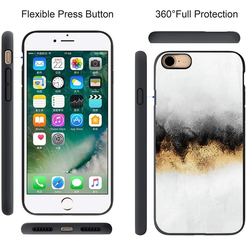 Чехлы под мрамор для iphone 11 PRO X XS чехол MAX XR 7 8 6 5 6s Plus масляная живопись 360 Защита