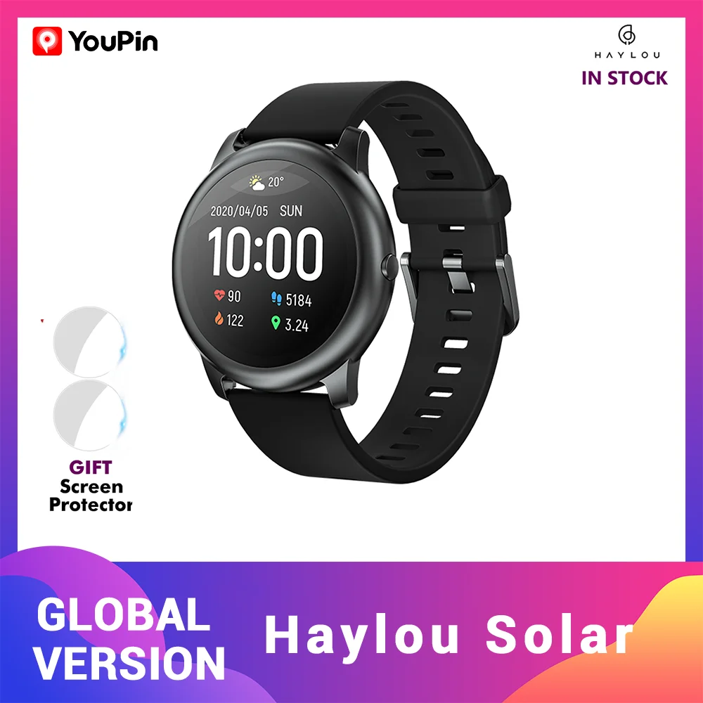 Глобальная версия YouPin Haylou Solar LS05 Смарт часы Спорт металлический круглый чехол