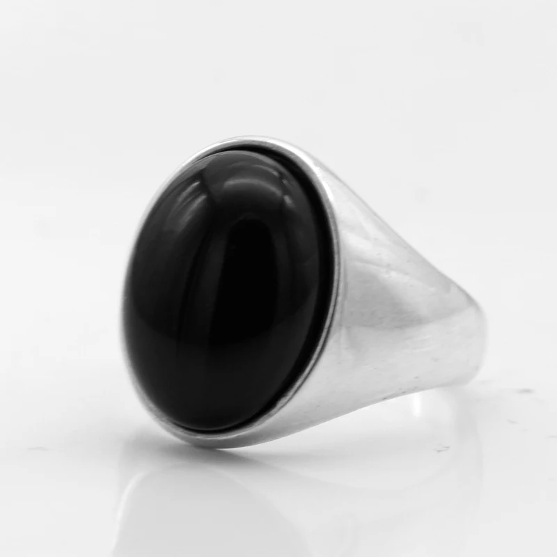 925 пробы Серебряное мужское кольцо с черным натуральный камень оникс кольцо для мужчин и женщин турецкое ювелирное изделие ручной работы