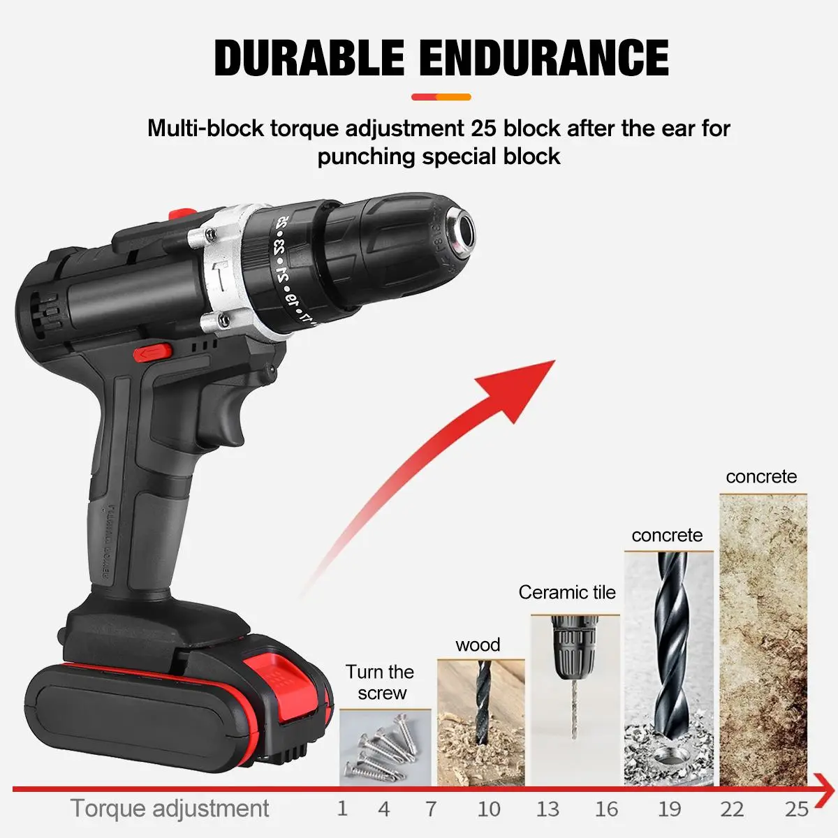 3-Speed Electric Drill Cordless Screwdriver Impact Drill 88V Max Lithium  Battery Mini Drill Cordless Screwdriver Power Tools