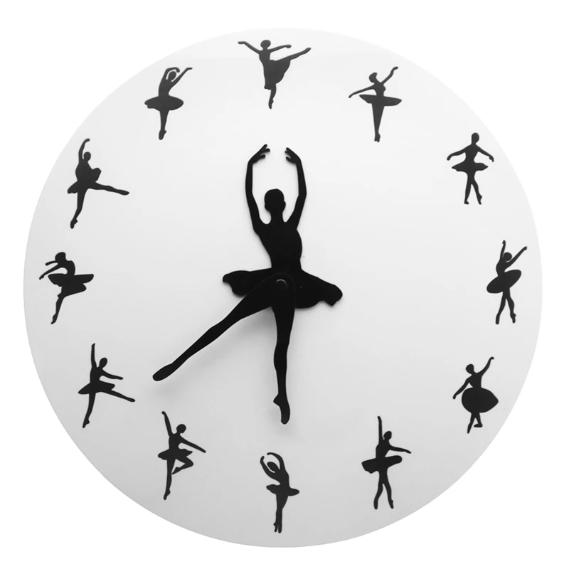 Время балета настенные часы балерина танцовщица балета декоративные часы настенные часы девушки комната танцы студия Декор балетные