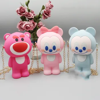 

Newest Upgrade Large Capacity Cosmetic Bag Women Travel Makeup Case Cute Anime Cartoon Students Pencil Bag Soft Silicone Purses