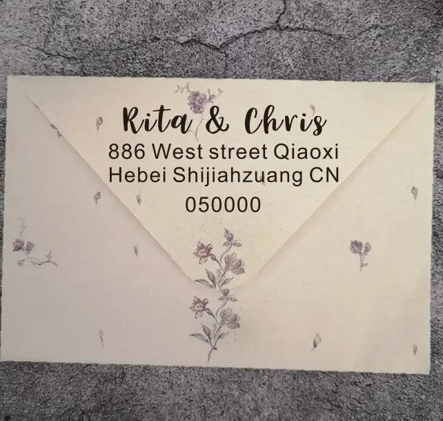 Personalized Custom Made Handle Mounted Rubber Stamp Return Address Wedding R85 