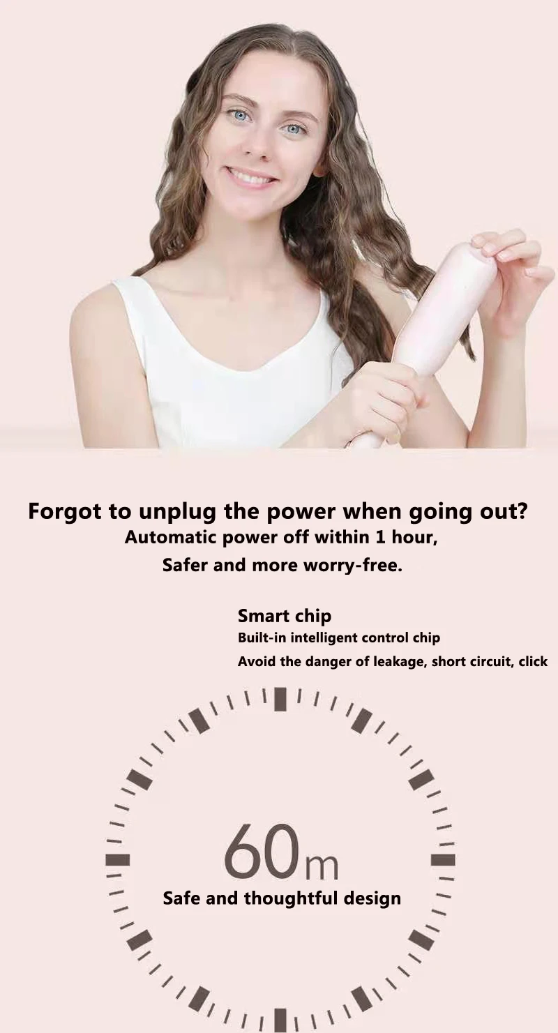 Keramisk locktång med snabb uppvärmning för professionell hårstyling_voghion.com