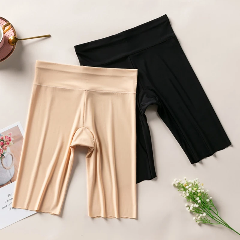 Seamless High Waist Safety Short Pants Women Plus Size Under Skirt Boxers Female Anti Chafing Thigh Panties Underwear Shorts safety shorts high waist shorts high waist panties seamless panties high waist underwear
