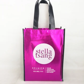 

Custom Gift Bags Box with Handles Eco Reusable Laser Metallic Non Woven Fabric Party Bags Luxury Tote Hair Packaging Party Favor