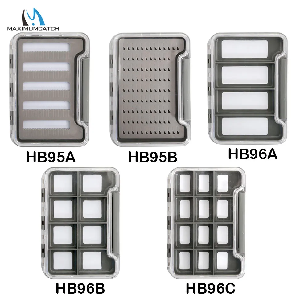 Maximumcatch тонкий водонепроницаемый пластиковый ящик для ловли нахлыстом с одной стороны для хранения мух и крючков