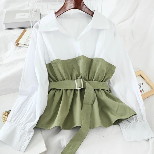 Новая модная женская одежда зимняя рубашка женские топы и блузки M337 - Цвет: Зеленый