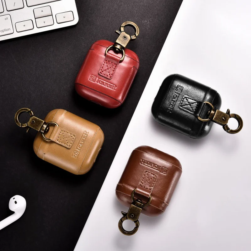 

Подходит для AirPods 1 2, защитный чехол, кожаный чехол, защитный чехол для наушников Bluetooth от Apple, коробка для хранения беспроводной гарнитуры