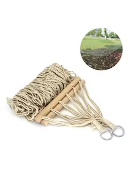 

Outdoor Cotton Rope Hammocks Yard Beach Portable Hanging Chair Mesh Cotton Rope Hammocks Hang Bed Lazy Chair Hammocks