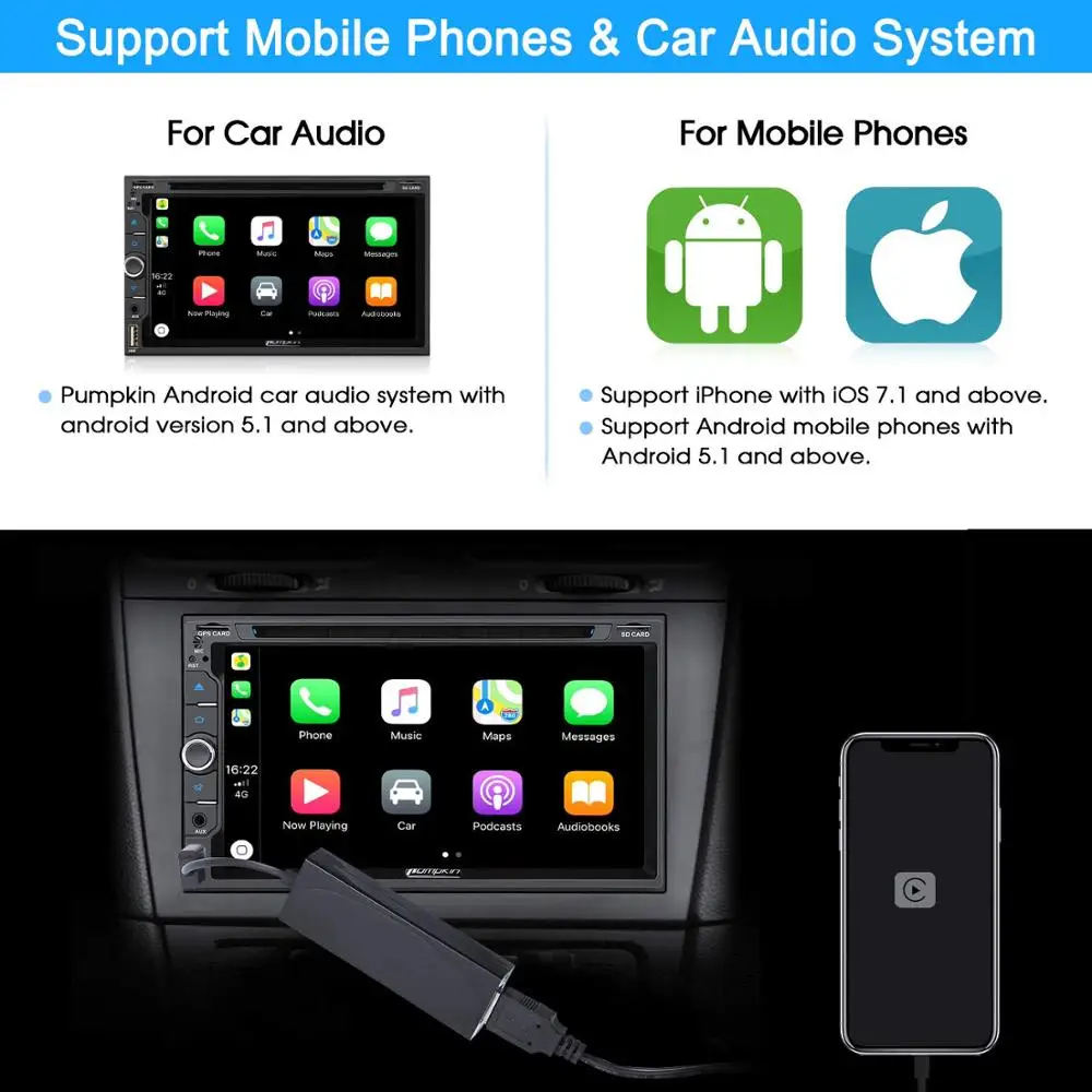 Carlinkit беспроводной Apple Carplay Smart Link CarPlay донгл для Android автомобильное радио Авто