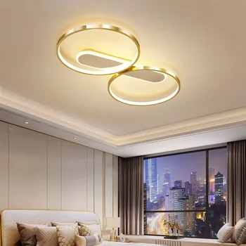 

Brushed gold Circle and White Base Diameter420/520/720mm Modern Led Ceiling Lights For Living Room Bedroom Ceiling Lamp