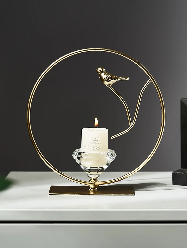 Nordic style Bird cage shaped candlestick home decoration accessories Living room bedroom dining table Romantic couple dating