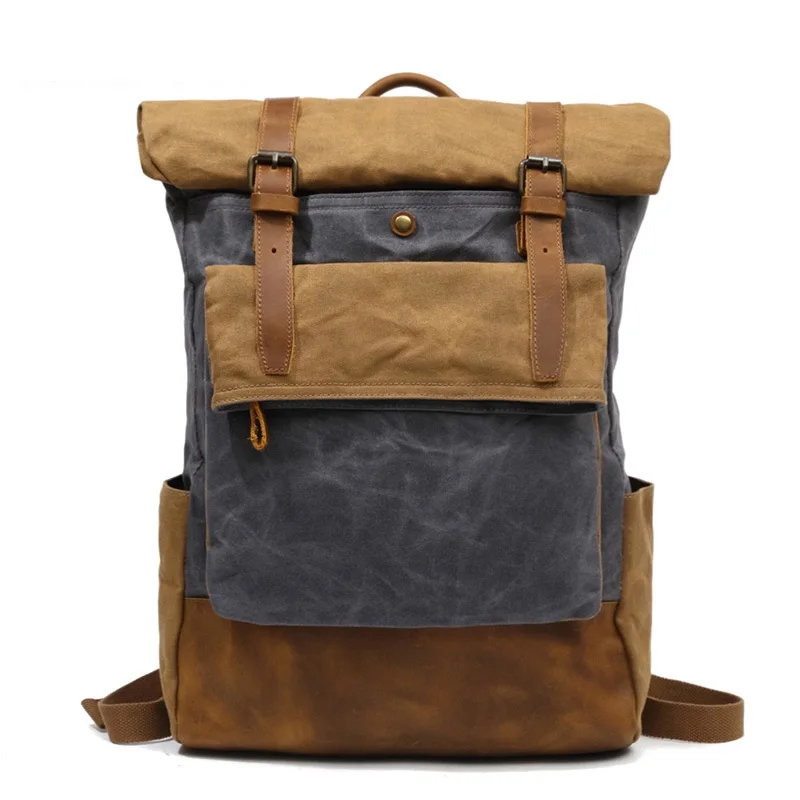 

Men Casual Daypacks Vintage Canvas Backpack School Boys Designe Casual Fashion Waterproof Travel Bag Male Back Pack Bagpack