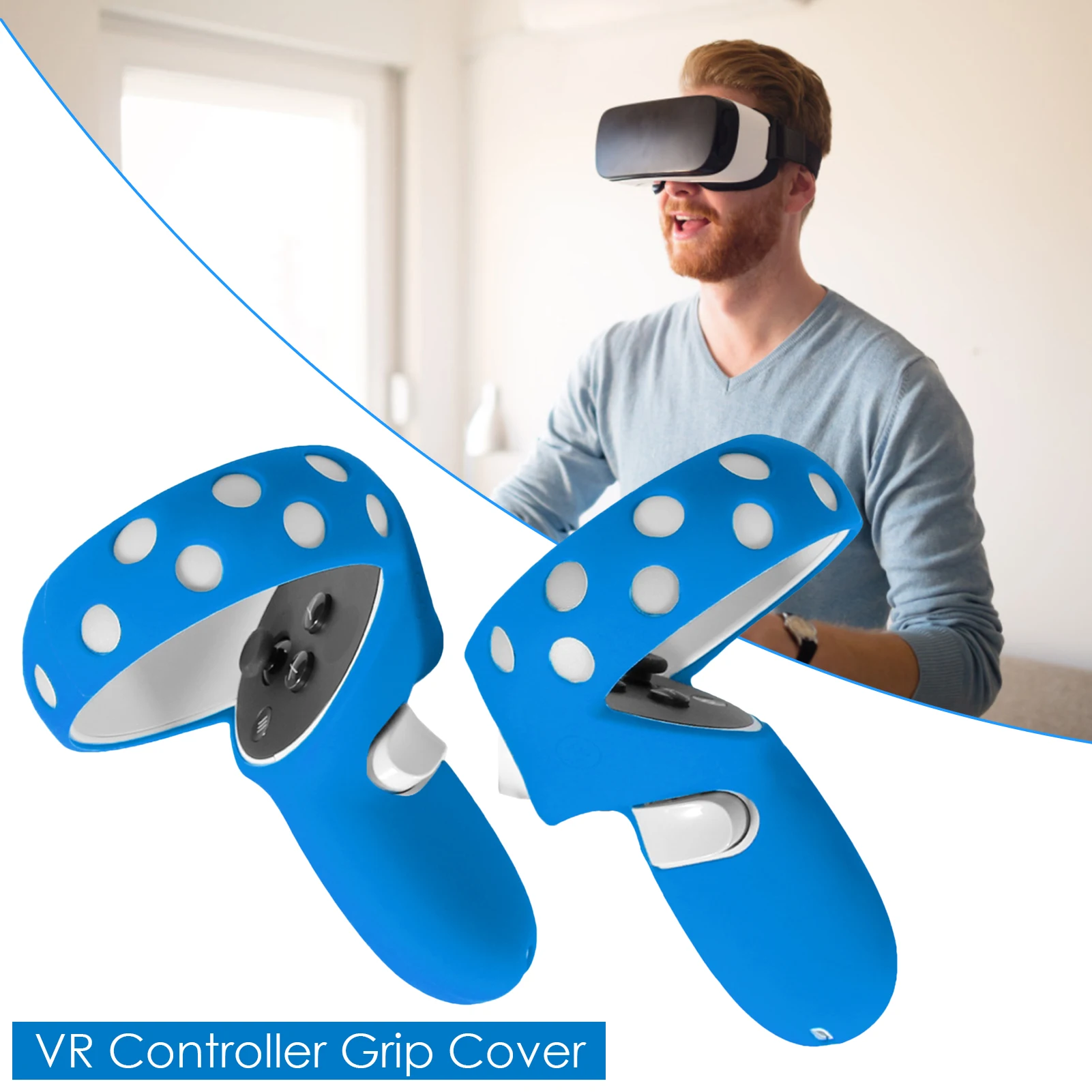 Funda de silicona con agarre para controlador de auriculares, antigolpes protección completa, accesorios de protección para Oculus Quest 2
