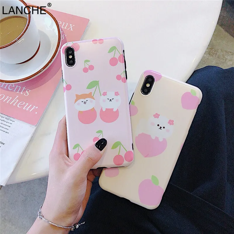

LANCHE Soft Silicone Phone Cover For Xiaomi mi 8 lite 8 9 se 6 6X Case For Xiaomi Redmi Note 7 Cute Fruit Cartoon Phone Case