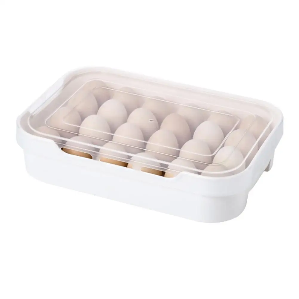 24 Grids Refrigerator Egg Container With Lid Plastic Dumplings Holder