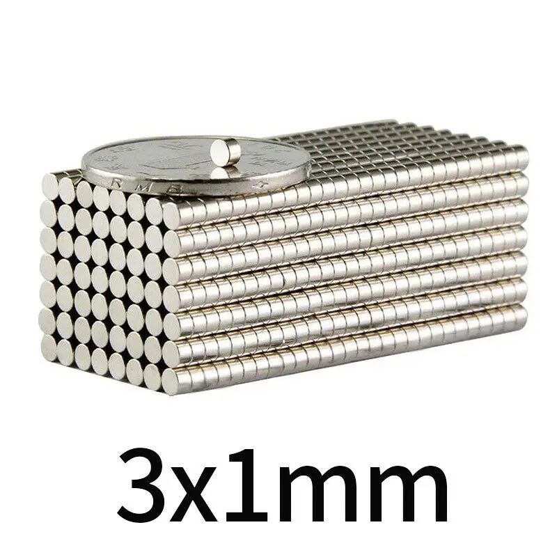 

100-500Pcs 3X1MM Super Strong Round Disc Magnets Rare-Earth Neodymium Magnet N50