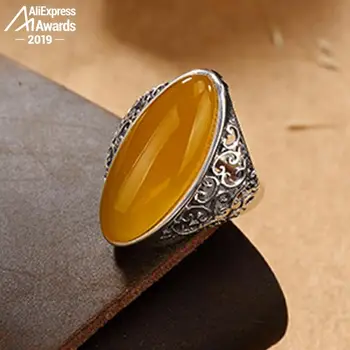 

Israel S925 Fine flower Ring Sterling Silver handicraft upper I love mom yellow oval Artisan Baltic Gemstone amber