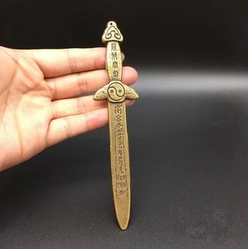 

Pure Copper Seven Star Sword Eight Trigrams Sword Ornament Anti Evil Sword Magic Weapon Copper Sword Pendant Geomancy Gift