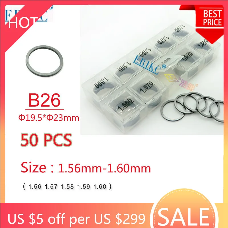 Erikc B26 Shims Injector Gaskets Kit Size1.561.60mm Nozzle Needle