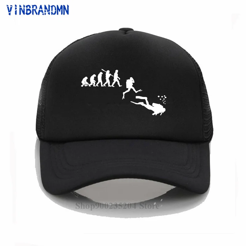 Scuba Dive Gifts SCUBA Diving Snorkel Ocean Oxygen Baseball cap Evolution Of Diver Funny hat Cool Hipster | Аксессуары для одежды