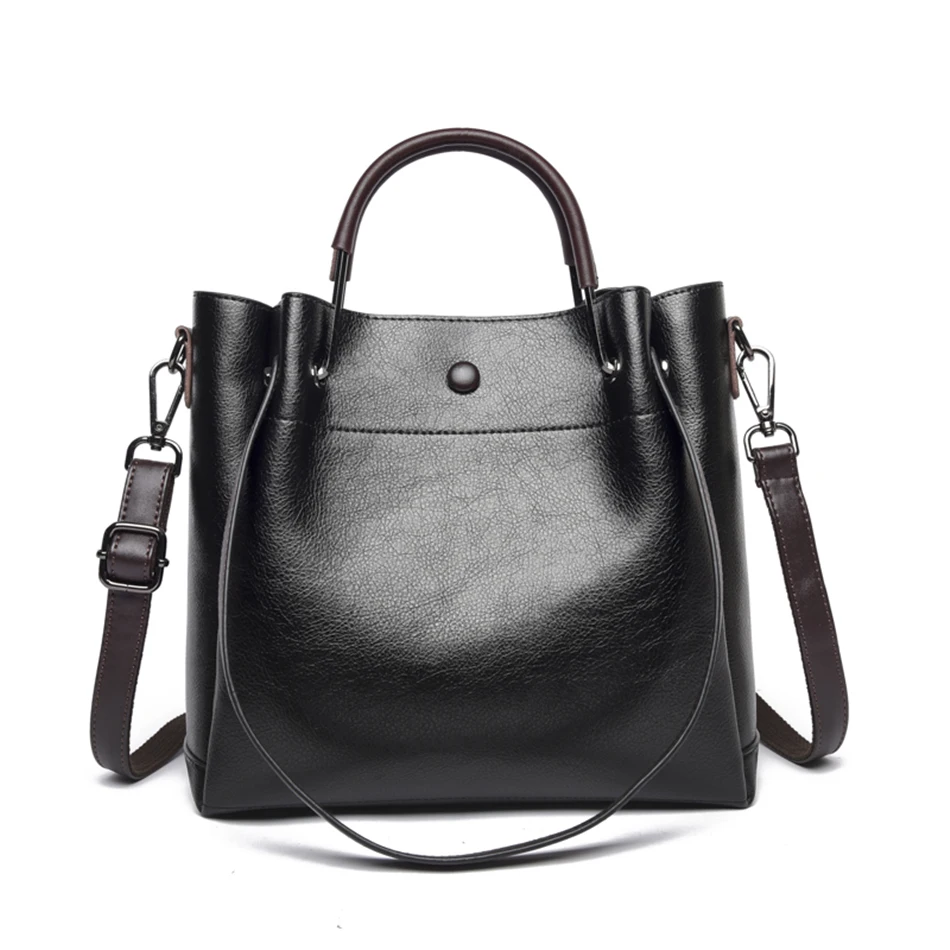 Сумки для женщин маленькие Tot масло кожа роскошные сумки женские сумки дизайнерские сумки высокого качества женские сумки через плечо - Цвет: Black