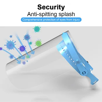 

Full Faces Mask Work Protective Anti Splash Anti-fog Safety Clear Face Shield Screen Mask With 10pcs Shield Replacement