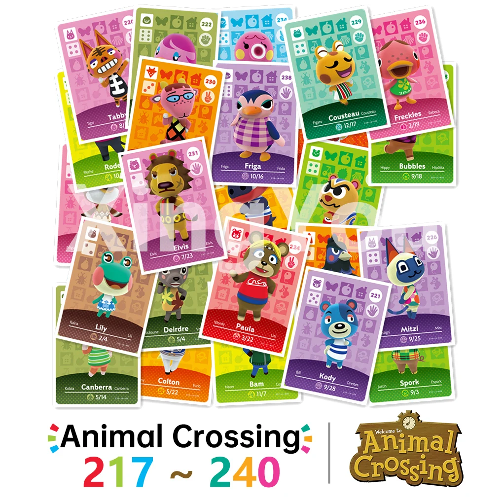 

217-240 Animal Crossing Card Amiibo Card Work for NS Games Animal series cards 217-240 Collection
