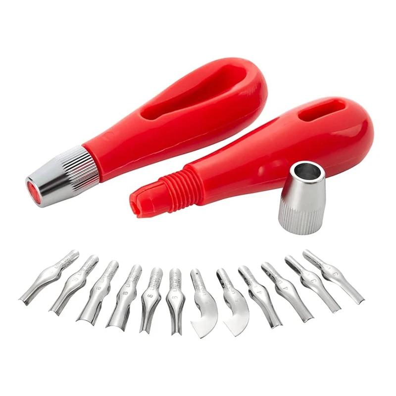 Linoleum Cutter Set, 2 Sets Craft Lino Cutters With 6 Assorted Blades For Lino Cutting And